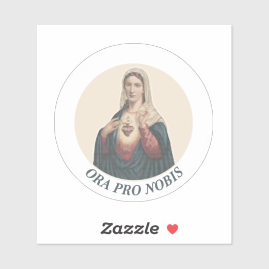 Immaculate Heart of Mary Ora Pro Nobis Icon Sticker (Vel)