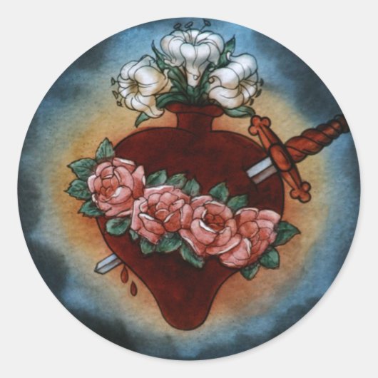 Immaculate Heart Of Mary Ronde Sticker (Voorkant)