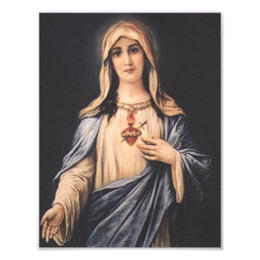 Immaculate Heart of Mary Virgin Mother Foto Afdruk (Voorkant)