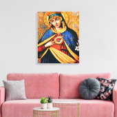 Immaculate Heart van Mary Canvas Afdruk (Insitu (Woonkamer))