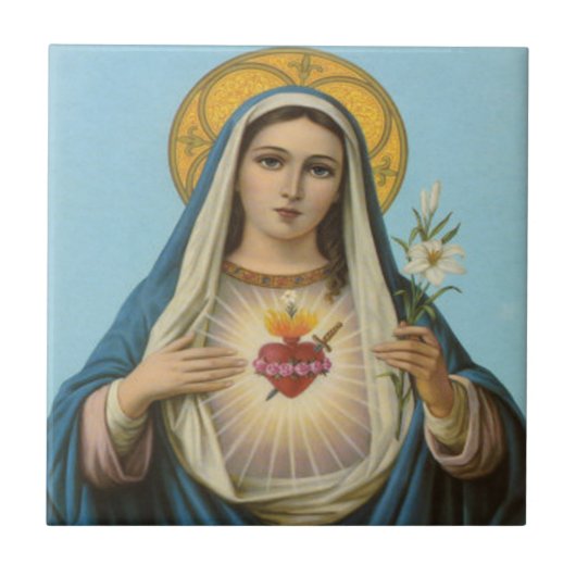 Immaculate Heart van Mary Custom Tile 2 Tegeltje (Voorkant)