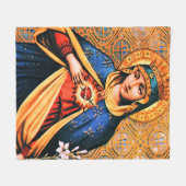 Immaculate Heart van Mary Fleece Deken (Voorkant (Horizontaal))