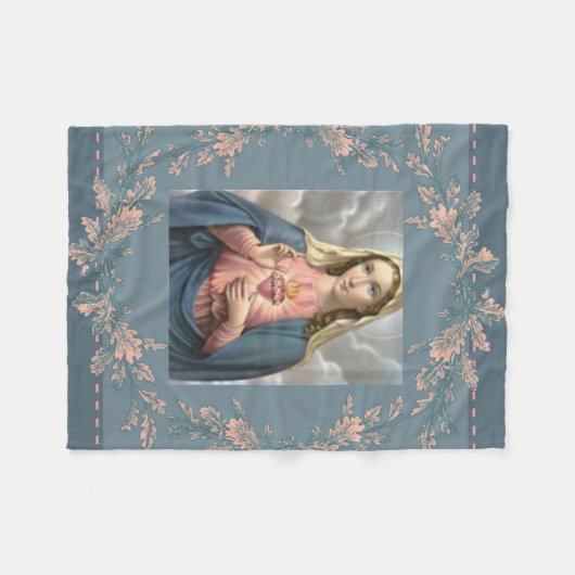 Immaculate Heart van Mary Fleece Deken (Voorkant (Horizontaal))