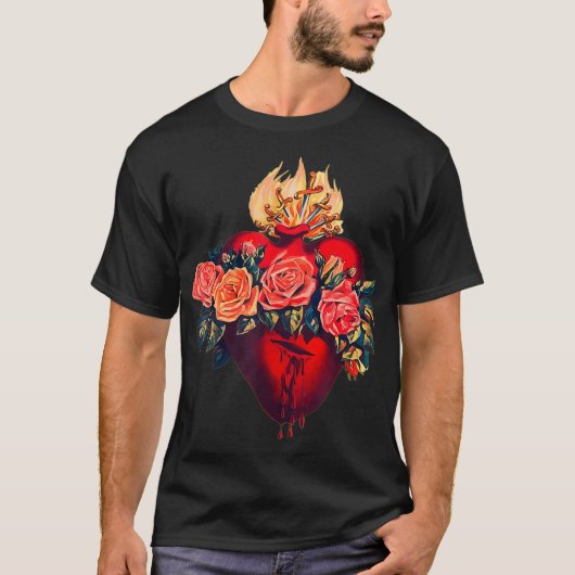Immaculate Heart van Mary  Gezegende Sorrows T-shirt (Voorkant)