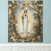 Immaculate Heart van Mary, Maagd Mary Canvas Afdruk (Insitu (Houten vloer))