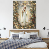 Immaculate Heart van Mary, Maagd Mary Canvas Afdruk (Insitu (Slaapkamer))