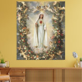 Immaculate Heart van Mary, Maagd Mary Canvas Afdruk (Insitu (Woonkamer))