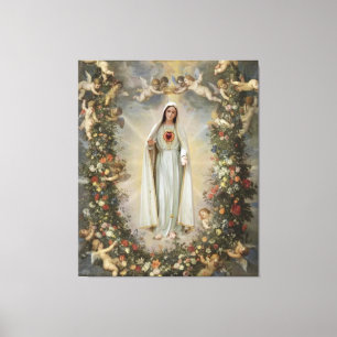 Immaculate Heart van Mary, Maagd Mary Canvas Afdruk