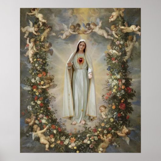 Immaculate Heart van Mary, Maagd Mary Poster (Voorkant)
