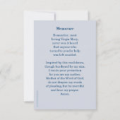 Immaculate Heart van Mary, Memorare Prayer Kaart (Achterkant)