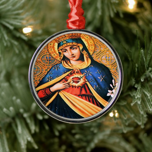 Immaculate Heart van Mary Metalen Ornament (Boom)