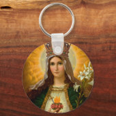 Immaculate Heart van Mary Our Lady Queen of Heaven Sleutelhanger (Voorkant)