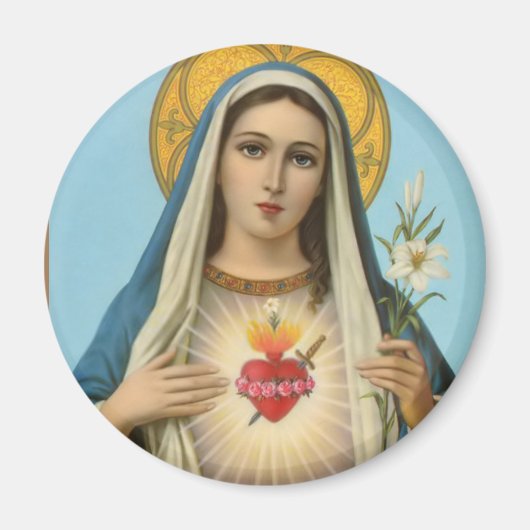 Immaculate Heart van Mary Our Lady religieus afbee Magneet (Voorkant)