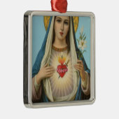 Immaculate Heart van Mary Our Lady religieus afbee Metalen Ornament (Rechts)