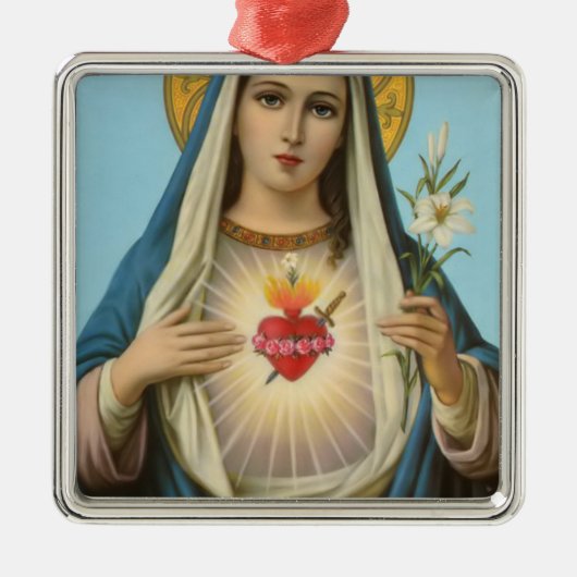 Immaculate Heart van Mary Our Lady religieus afbee Metalen Ornament (Voorkant)