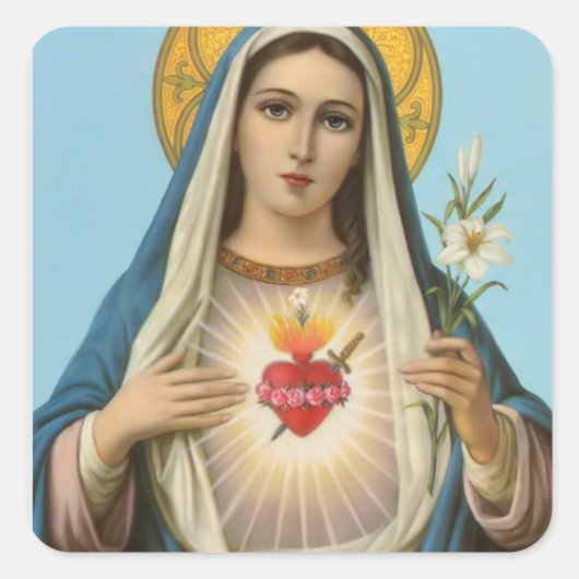 Immaculate Heart van Mary Our Lady religieus afbee Vierkante Sticker (Voorkant)