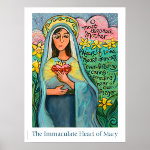 Immaculate Heart van Mary Poster, 18x24 inch Poster