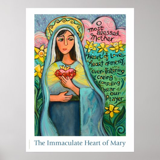 Immaculate Heart van Mary Poster, 18x24 inch Poster (Voorkant)