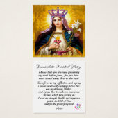 Immaculate Heart van Mary Prayer Kaart (Voorkant /achterkant)