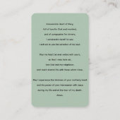 Immaculate Heart van Mary Prayer Kaart Visitekaartje (Achterkant)