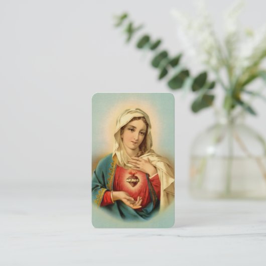 Immaculate Heart van Mary Prayer Kaart Visitekaartje (Staand voorkant)