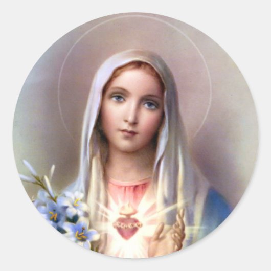 Immaculate Heart van Mary Ronde Sticker (Voorkant)