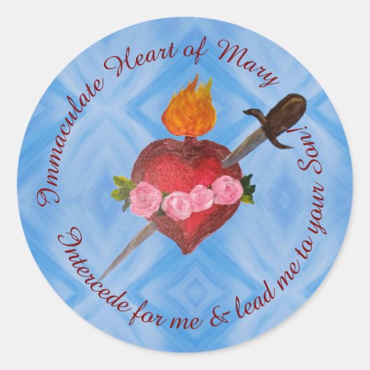 Immaculate Heart van Mary Ronde Sticker (Voorkant)