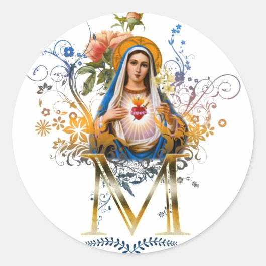 Immaculate Heart van Mary Ronde Sticker (Voorkant)