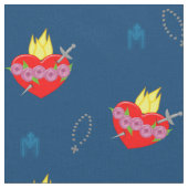 Immaculate Heart van Mary Rosary & Navy Background Stof (Close Up)