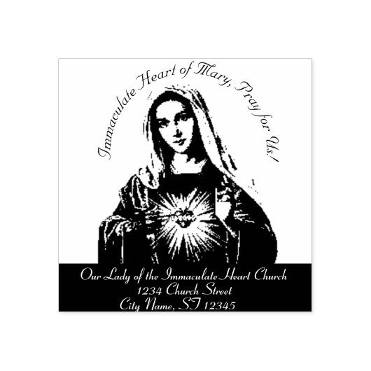 Immaculate Heart van Mary Rubberstempel (Afrduk)