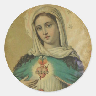 Immaculate Heart van Mary Sorrowful Moeder Ronde Sticker