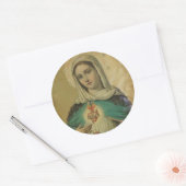 Immaculate Heart van Mary Sorrowful Moeder Ronde Sticker (Envelop)
