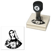 Immaculate Heart van Mary Sorrowful Moeder Rubberstempel (Gestempeld)