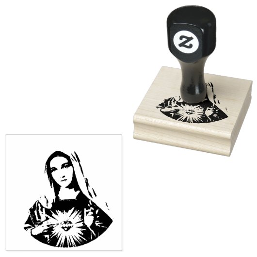 Immaculate Heart van Mary Sorrowful Moeder Rubberstempel (Gestempeld)