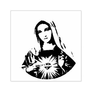 Immaculate Heart van Mary Sorrowful Moeder Rubberstempel