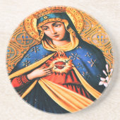 Immaculate Heart van Mary Zandsteen Onderzetter (Voorkant)