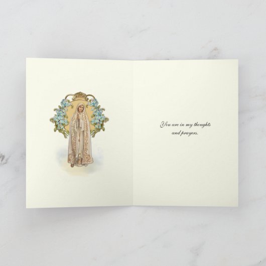 Immaculate Heart Virgin Mary Floral Cross Kaart (Binnen)