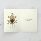 Immaculate Heart Virgin Mary Floral Monogram Kaart (Binnen)