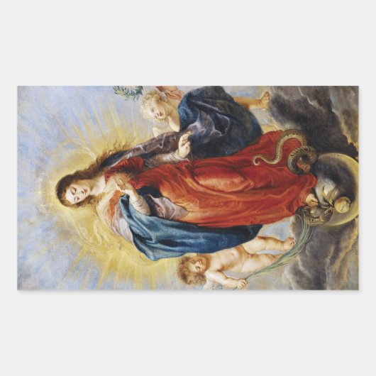Immaculeren Conception Peter Paul Rubens schilderi Rechthoekige Sticker (Voorkant)