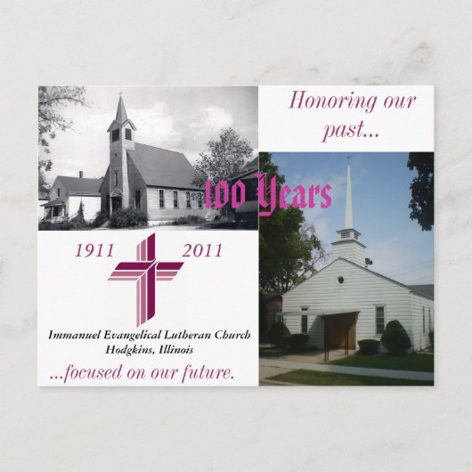 Immanuel 100e Jubileum Briefkaart (Voorkant)