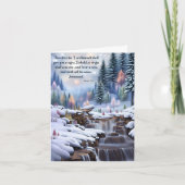 Immanuel Bijbel Verse Winter Woodlands Watervallen Feestdagen Kaart (Voorkant)