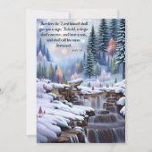 Immanuel Bijbel Verse Winter Woodlands Watervallen Feestdagenkaart (Voorkant)