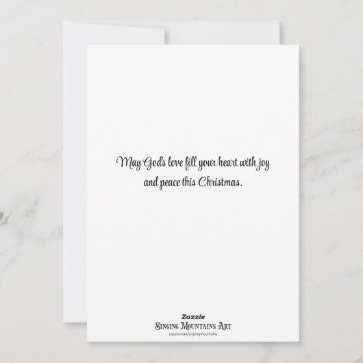 Immanuel Bijbel Verse Winter Woodlands Watervallen Feestdagenkaart (Achterkant)