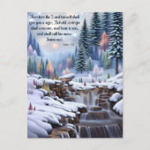 Immanuel Bijbel Verse Winter Woodlands Watervallen Feestdagenkaart (Voorkant)