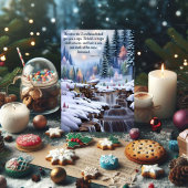 Immanuel Bijbel Verse Winter Woodlands Watervallen Feestdagenkaart