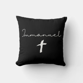 Immanuel Christmas Script with Cross Kussen