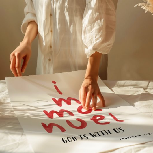 Immanuel God is bij ons met kerstmuurkunst Poster