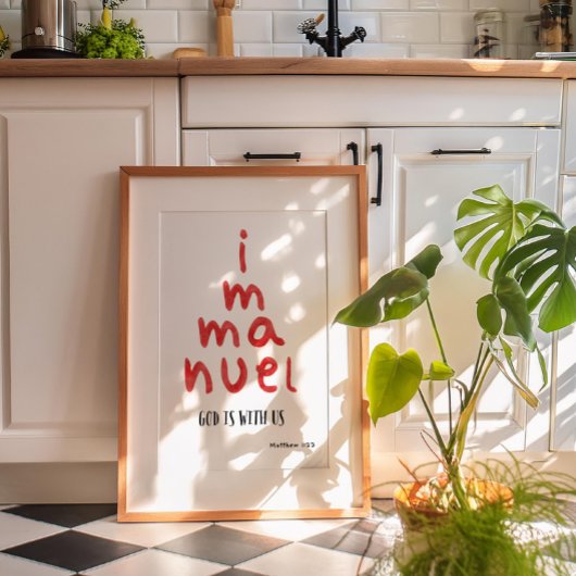 Immanuel God is bij ons met kerstmuurkunst Poster