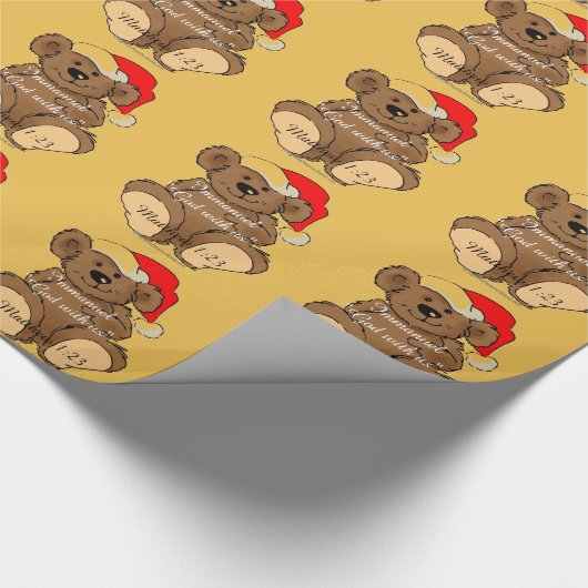 Immanuel God met ons kerstTeddy Cadeaupapier (Hoek)