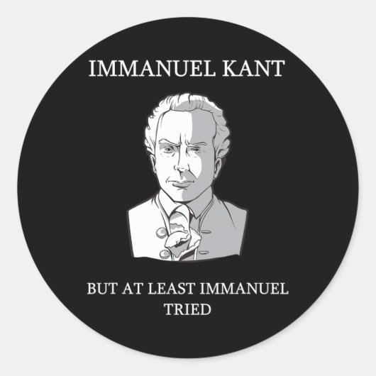 Immanuel Kant Funny Philosophy Gezegde Gift Ronde Sticker (Voorkant)